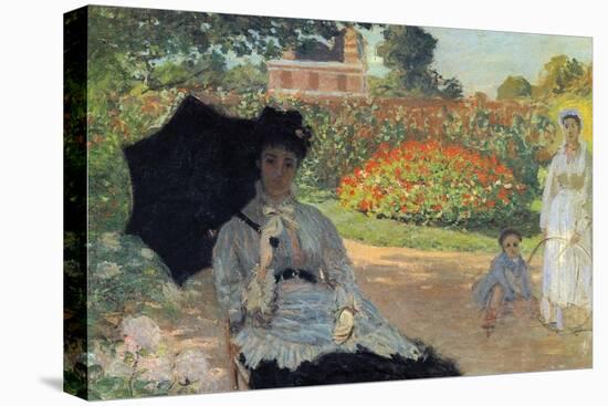 Camille in the Garden with Jean and His Nanny-Claude Monet-Stretched Canvas