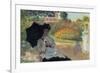 Camille in the Garden with Jean and His Nanny-Claude Monet-Framed Art Print