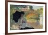 Camille in the Garden with Jean and His Nanny-Claude Monet-Framed Art Print