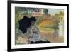 Camille in the Garden with Jean and His Nanny-Claude Monet-Framed Art Print