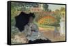Camille in the Garden with Jean and His Nanny-Claude Monet-Framed Stretched Canvas