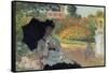 Camille in the Garden with Jean and His Nanny-Claude Monet-Framed Stretched Canvas