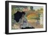 Camille in the Garden with Jean and His Nanny-Claude Monet-Framed Art Print