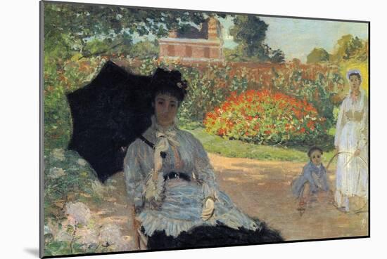 Camille in the Garden with Jean and His Nanny-Claude Monet-Mounted Art Print