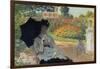 Camille in the Garden with Jean and His Nanny-Claude Monet-Framed Art Print