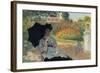 Camille In The Garden with Jean and His Nanny-Claude Monet-Framed Premium Giclee Print