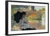 Camille In The Garden with Jean and His Nanny-Claude Monet-Framed Premium Giclee Print