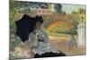 Camille In The Garden with Jean and His Nanny-Claude Monet-Mounted Premium Giclee Print