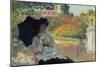 Camille In The Garden with Jean and His Nanny-Claude Monet-Mounted Art Print