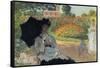 Camille In The Garden with Jean and His Nanny-Claude Monet-Framed Stretched Canvas