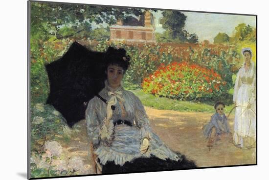 Camille In The Garden with Jean and His Nanny-Claude Monet-Mounted Premium Giclee Print