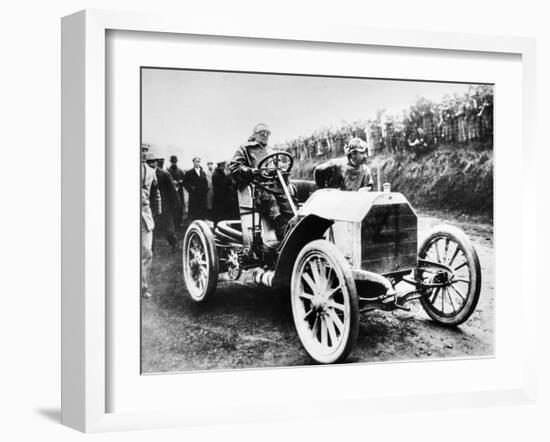 Camille Jenatzy in His 60 Hp Mercedes, Winner of the Gordon Bennett Race, Athy, Ireland, 1903-null-Framed Photographic Print