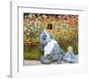 Camille Monet & Child in Artists Garden-Claude Monet-Framed Art Print