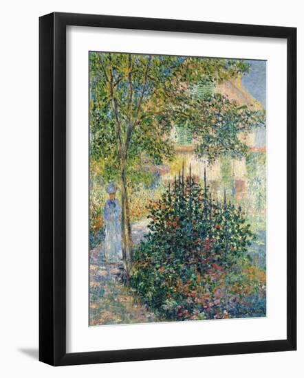 Camille Monet in the Garden at Argenteuil, 1876-Claude Monet-Framed Premium Giclee Print