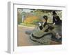 Camille Monet on a Garden Bench, 1873-Claude Monet-Framed Premium Giclee Print