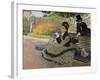 Camille Monet on a Garden Bench, 1873-Claude Monet-Framed Giclee Print