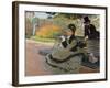 Camille Monet on a Garden Bench, 1873-Claude Monet-Framed Giclee Print