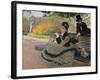 Camille Monet on a Garden Bench, 1873-Claude Monet-Framed Giclee Print