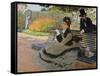 Camille Monet on a Garden Bench, 1873-Claude Monet-Framed Stretched Canvas