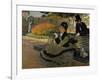 Camille Monet on a Garden Bench-Claude Monet-Framed Giclee Print