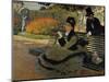 Camille Monet on a Garden Bench-Claude Monet-Mounted Premium Giclee Print