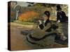 Camille Monet on a Garden Bench-Claude Monet-Stretched Canvas