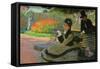 Camille Monet on a Garden Bench-Claude Monet-Framed Stretched Canvas