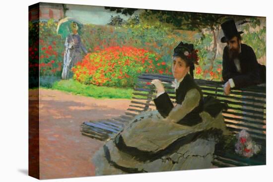 Camille Monet on a Garden Bench-Claude Monet-Stretched Canvas