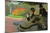 Camille Monet On a Garden Bench-Claude Monet-Mounted Premium Giclee Print