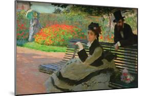 Camille Monet On a Garden Bench-Claude Monet-Mounted Art Print
