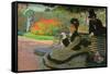 Camille Monet On a Garden Bench-Claude Monet-Framed Stretched Canvas