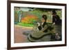 Camille Monet On a Garden Bench-Claude Monet-Framed Art Print