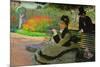 Camille Monet On a Garden Bench-Claude Monet-Mounted Art Print