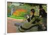 Camille Monet On a Garden Bench-Claude Monet-Framed Art Print