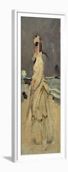 Camille, Monet's First Wife, on the Beach, 1870-Claude Monet-Framed Giclee Print