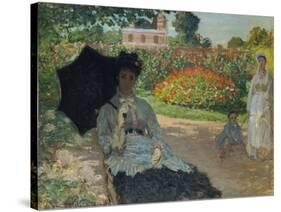 Camille Monet with Son and Nanny in the Garden, 1873-Claude Monet-Stretched Canvas