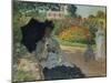 Camille Monet with Son and Nanny in the Garden, 1873-Claude Monet-Mounted Giclee Print