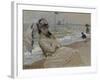 Camille on the Beach in Trouville, 1870-Claude Monet-Framed Giclee Print