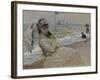 Camille on the Beach in Trouville, 1870-Claude Monet-Framed Giclee Print