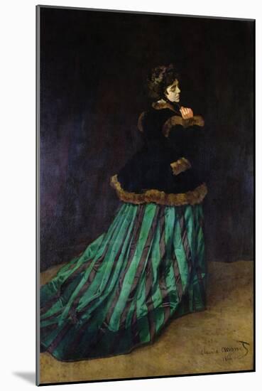 Camille, or the Woman in the Green Dress, 1866-Claude Monet-Mounted Giclee Print