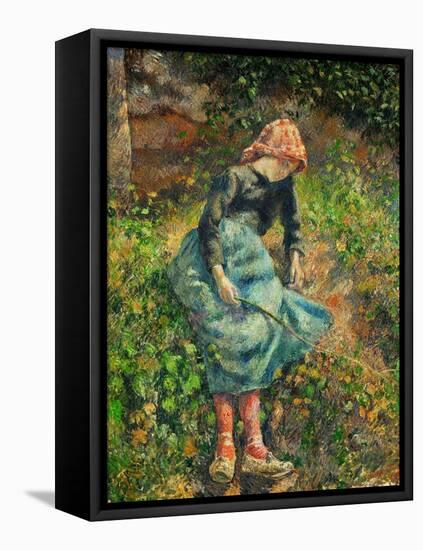 Camille Pissarro / La bergère, 1881-Camille Pissarro-Framed Stretched Canvas