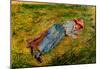 Camille Pissarro Peasant Woman Lying in the Grass Art Print Poster-null-Mounted Poster