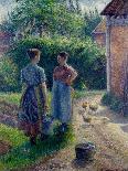 Peasant Women Chatting at Eragny, 1895-1902-Camille Pissarro-Giclee Print