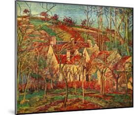Camille Pissarro (The red roofs) Art Poster Print-null-Mounted Poster