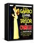 Camille, Robert Taylor, Greta Garbo on window card, 1936-null-Framed Stretched Canvas