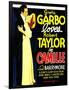 Camille, Robert Taylor, Greta Garbo on window card, 1936-null-Framed Art Print