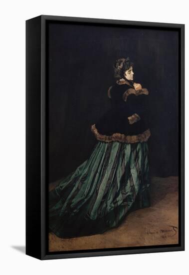 Camille, the Woman in Green-Claude Monet-Framed Stretched Canvas