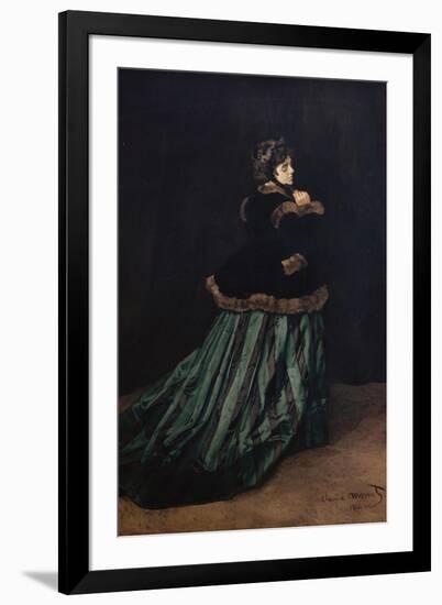 Camille, the Woman in Green-Claude Monet-Framed Giclee Print