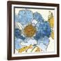 Camilles Peony I Indigo-Sue Schlabach-Framed Art Print