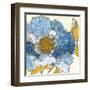 Camilles Peony I Indigo-Sue Schlabach-Framed Art Print